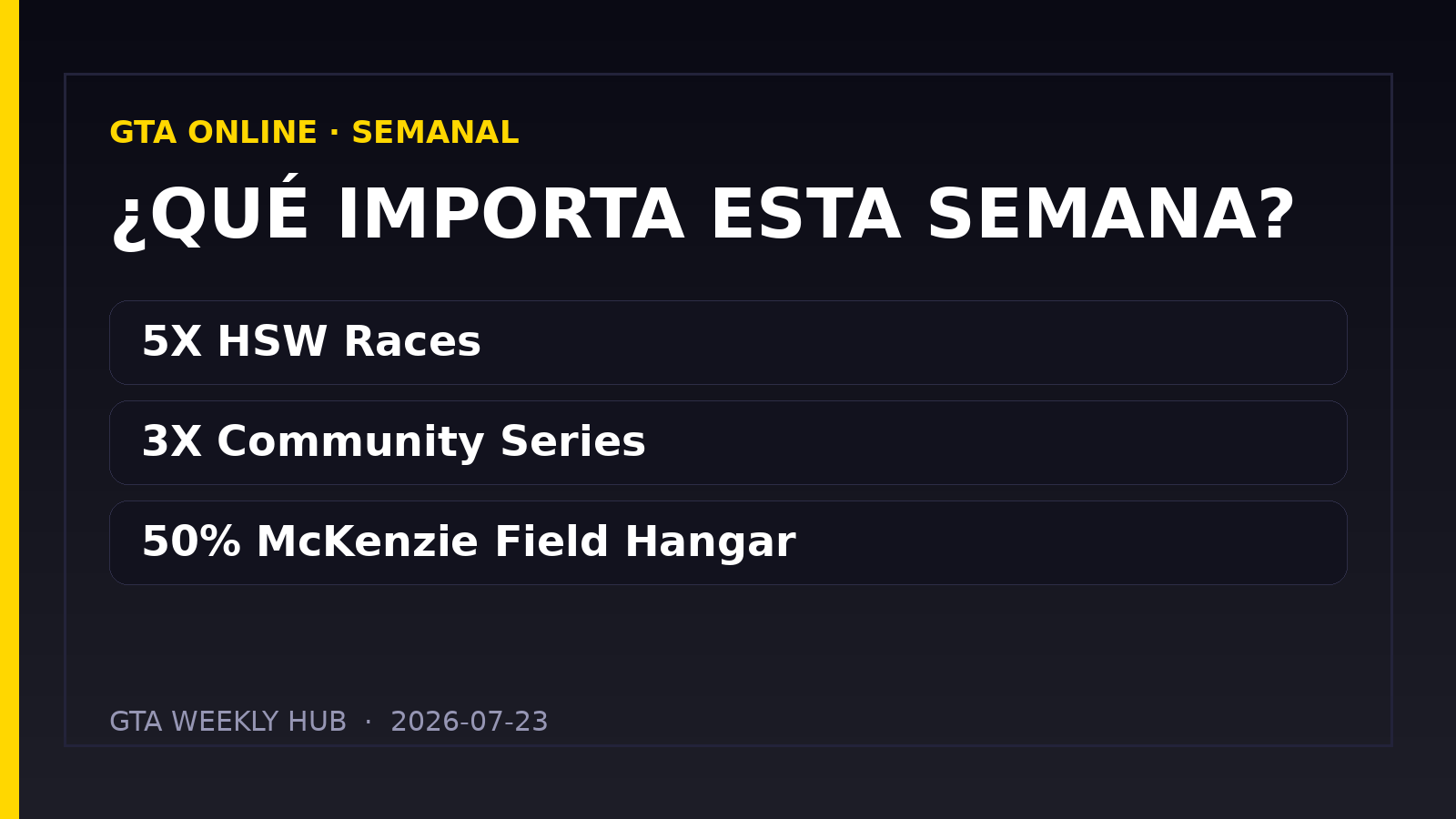 GTA Online: actualización semanal del 23/07/2026