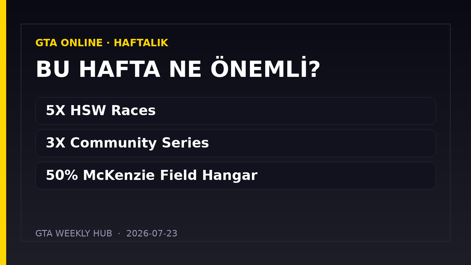GTA Online Haftalık Güncelleme — 23.07.2026